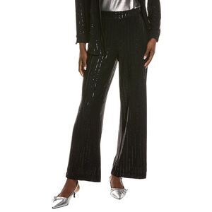 Anne Klein Womens  Pinstripe Pant, Black